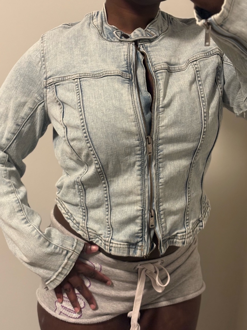 Suko Jeans Light Blue Denim Jean Jacket